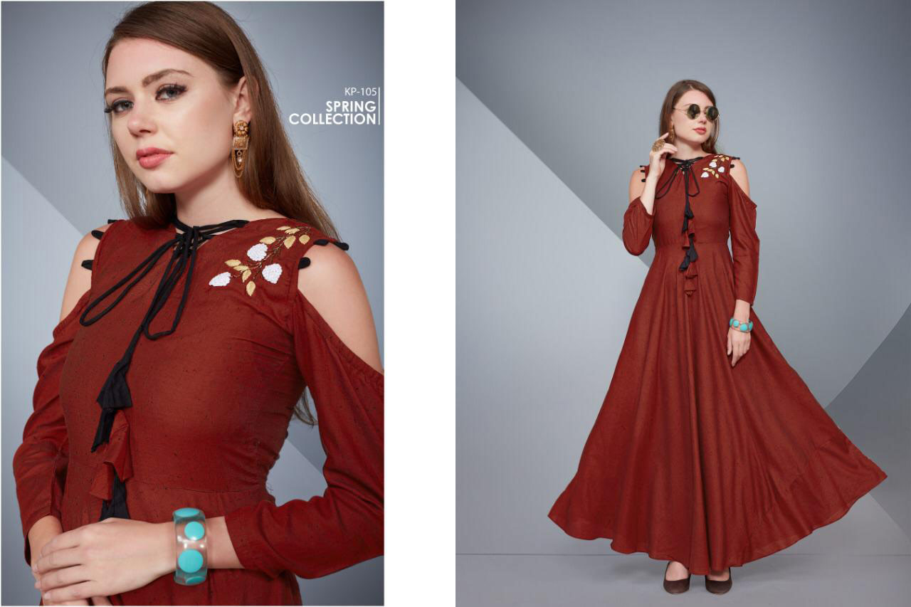 Blue Whale Krisha Plain Anarkali Pattern Wholesale Kurti Blue Whale Krisha Plain Anarkali Pattern Wholesale Kurti